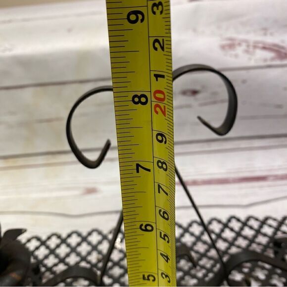 Mid Century Black Perforated Metal Shelf and Matching Candlestand - Picture 8 of 10